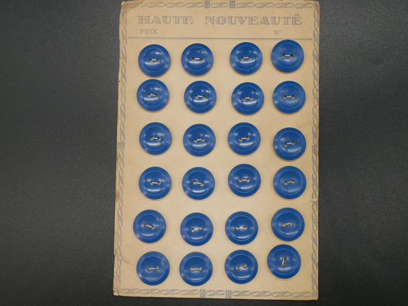 フランスプラスチック丸ボタン（ブルーM） 3個セット 6枚目の画像