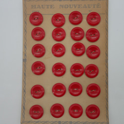 フランスプラスチック丸ボタン（レッドM） 3個セット 2枚目の画像