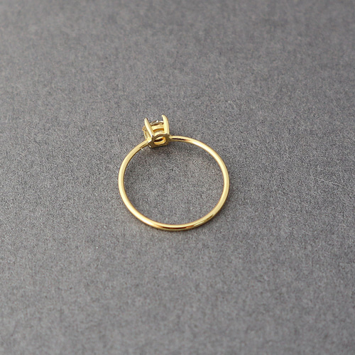 シトリン スクエアファセットカット 約4mm / Silver925製 ゴールド  