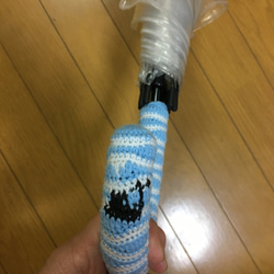 [送料無料] 傘の持ち手カバー(海とくじら) 3枚目の画像
