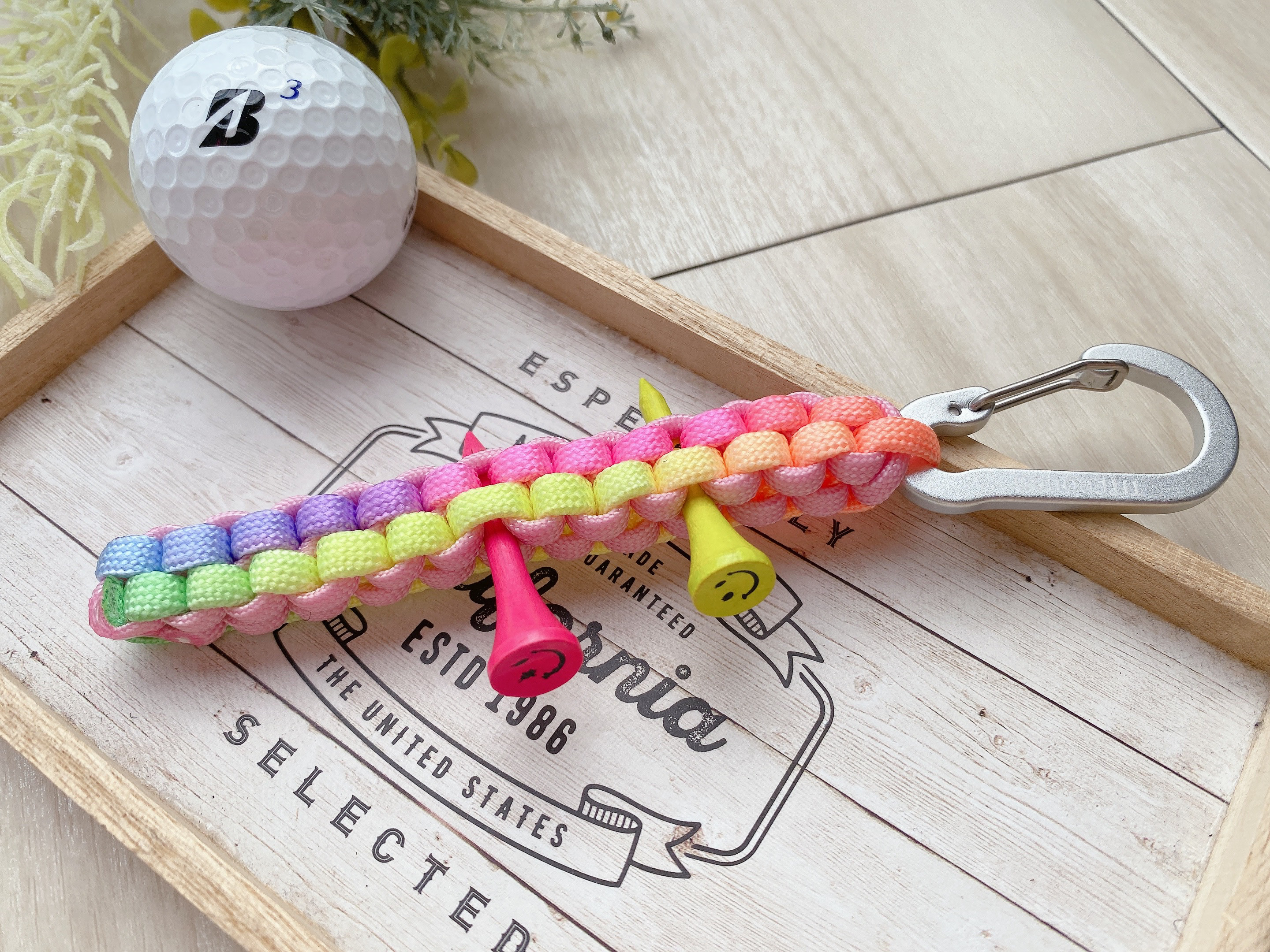 ゴルフ　ティーホルダー　チャーム　リボン　　レディースゴルフ　プレゼント　景品