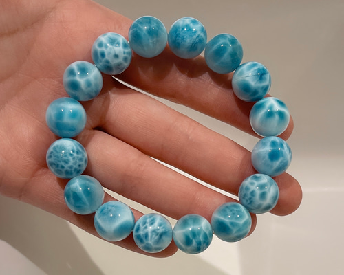 天然無処理 ラリマー ブレスレット ※ハイクオリティ ブレスレット