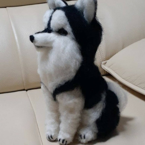 羊毛フェルト シベリアンハスキー 羊毛フェルト Kingこうた 通販