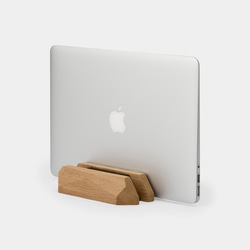 雙開口的立式筆記本支架  木制的立式筆記本支架  Macbook支架 實木架子 電腦架子 iPad架子 第3張的照片