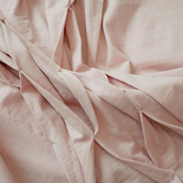 粉色立體格紋打摺小蓋袖 T-Shirt 第8張的照片