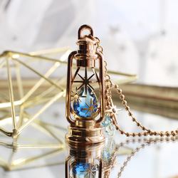 完売】ランタン×星 キーホルダー【ライトアゾレ×カプリブルー