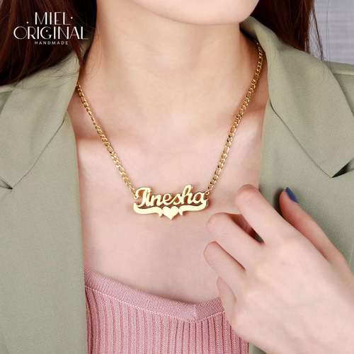 名入れ✨ハート ゴージャス ヒップホップ カスタムネックレス ネーム