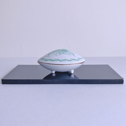 美品 手描き 貝合わせ はまぐり お雛様 源氏物語絵巻 香合 9.3×7ｾﾝﾁ