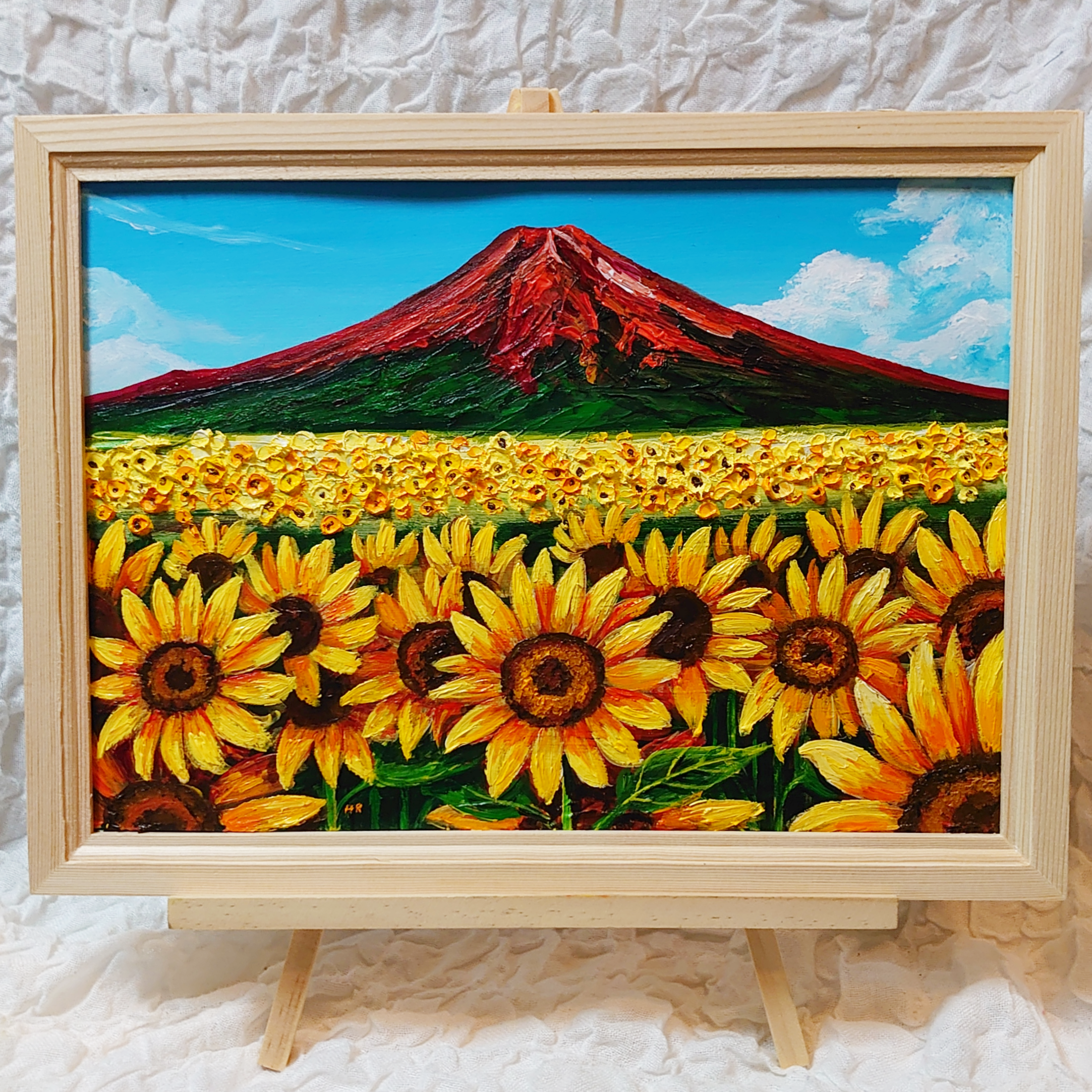 絵画  油絵  矢車草、富士山、ひまわり7作品 絵画 油絵 矢車草、富士山、ひまわり7作品 高価値】 絵画 矢車草