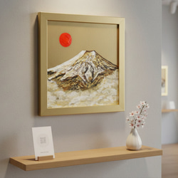 油絵 油彩 油彩画 絵画【赤富士と鷹】 絵画 HR 通販 18393434