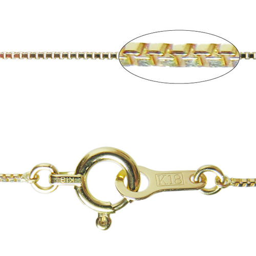 ベネチアンチェーン 18金ネックレス（8面ダイヤカット）K18【ゴールド