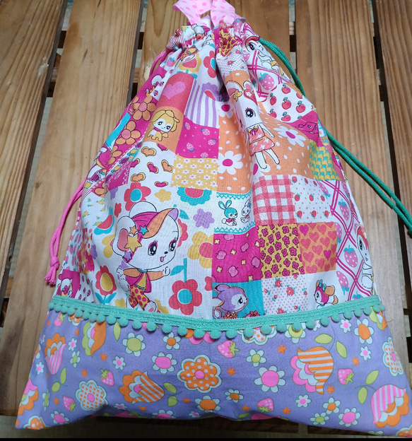 入園入学準備 ハニーチューン 体育着袋 お着替え袋 巾着袋 女の子 体操