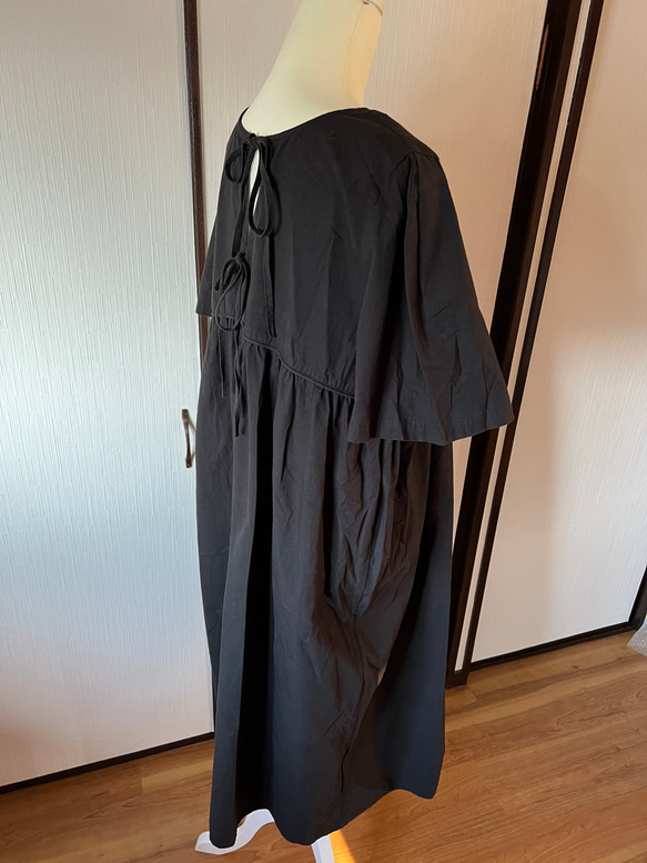 新品　綿麻ワンピース　フリーサイズ　厚め 3枚目の画像