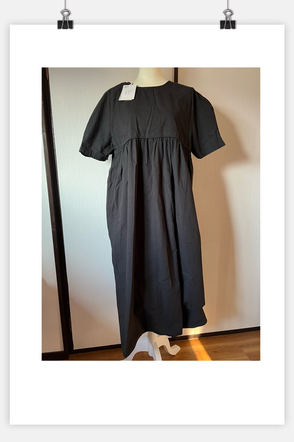 新品　綿麻ワンピース　フリーサイズ　厚め 10枚目の画像