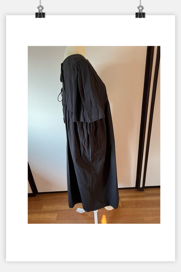 新品　綿麻ワンピース　フリーサイズ　厚め 9枚目の画像