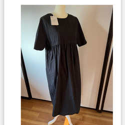 新品　綿麻ワンピース　フリーサイズ　厚め 2枚目の画像