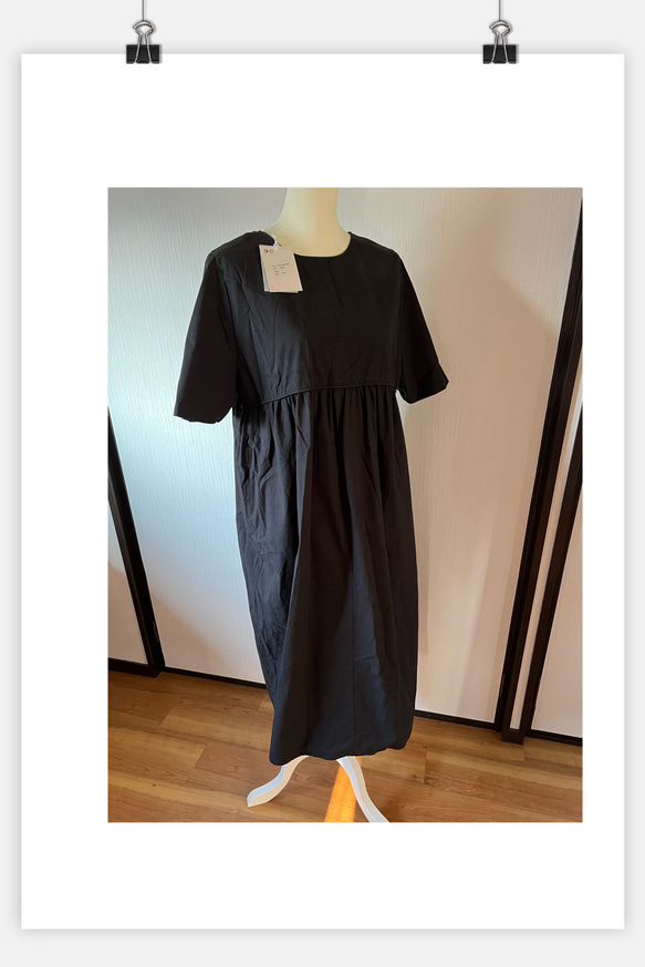 新品　綿麻ワンピース　フリーサイズ　厚め 2枚目の画像