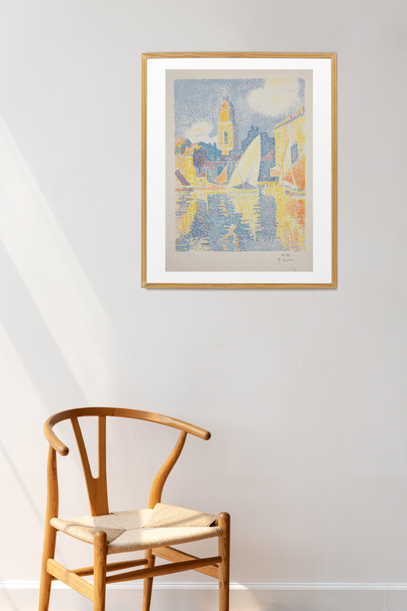 ポール・シニャック、海、風景画、ポスター、サントロペの港、きれいな色目でインテリアコーディネート、印象派【S-0124】 8枚目の画像