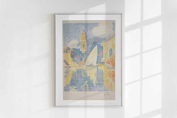 ポール・シニャック、海、風景画、ポスター、サントロペの港、きれいな色目でインテリアコーディネート、印象派【S-0124】 10枚目の画像