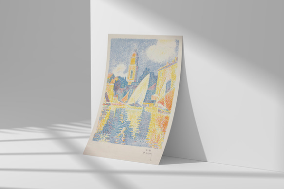 ポール・シニャック、海、風景画、ポスター、サントロペの港、きれいな色目でインテリアコーディネート、印象派【S-0124】 11枚目の画像