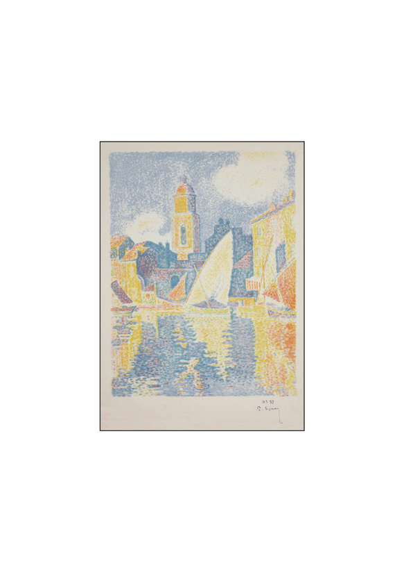 ポール・シニャック、海、風景画、ポスター、サントロペの港、きれいな色目でインテリアコーディネート、印象派【S-0124】 15枚目の画像