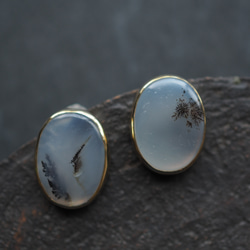 dendritic agate brass pierce (hanabi) 2枚目の画像