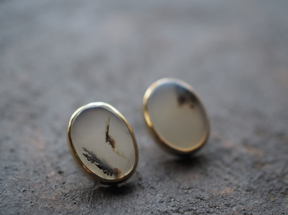 dendritic agate brass pierce (hanabi) 7枚目の画像