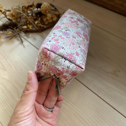 再販❺ yuwa ピンク花柄×ネイビー ペンがま口　スマートペンケース 11枚目の画像