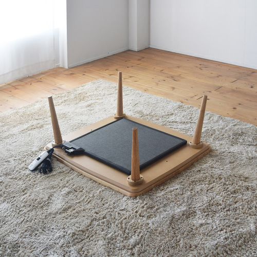 くりの1人突板こたつ / かけ布団なし（幅90cm・フラットヒーター付・2