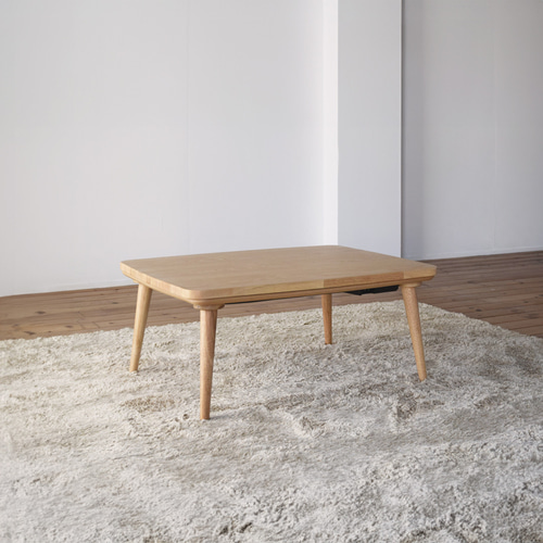 くりの1人突板こたつ / かけ布団なし（幅90cm・フラットヒーター付・2