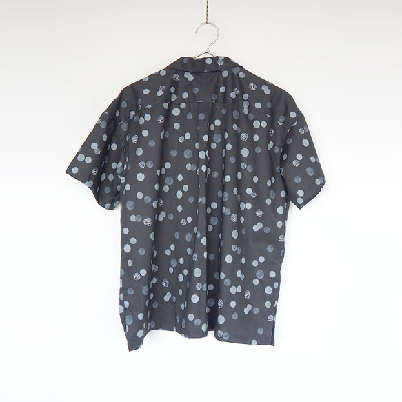 【再販】受注製作　大人のオープンカラー　シャツ　(水玉)　コットン100％ローン 3枚目の画像