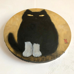 肉筆画  「そーねこ」 円型25／2682-003 5枚目の画像