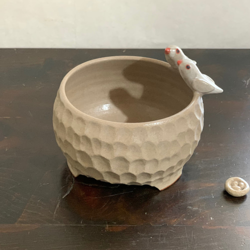 陶器 文鳥さんの植木鉢 一輪挿し・花瓶・花器 TUTI no TE 通販