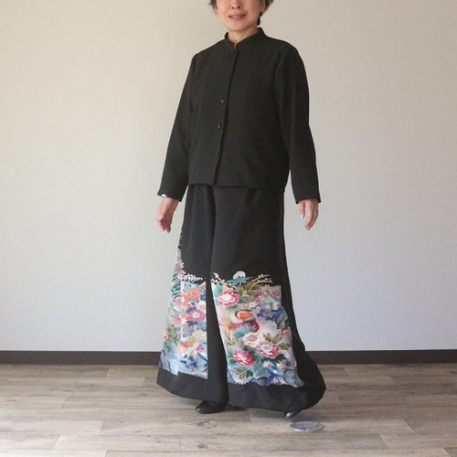 900　手染め大輔　着物リメイク　パンツとベストのセット　フリーサイズ 900手染め大輔着物リメイクパンツとベストのセットフリーサイズ