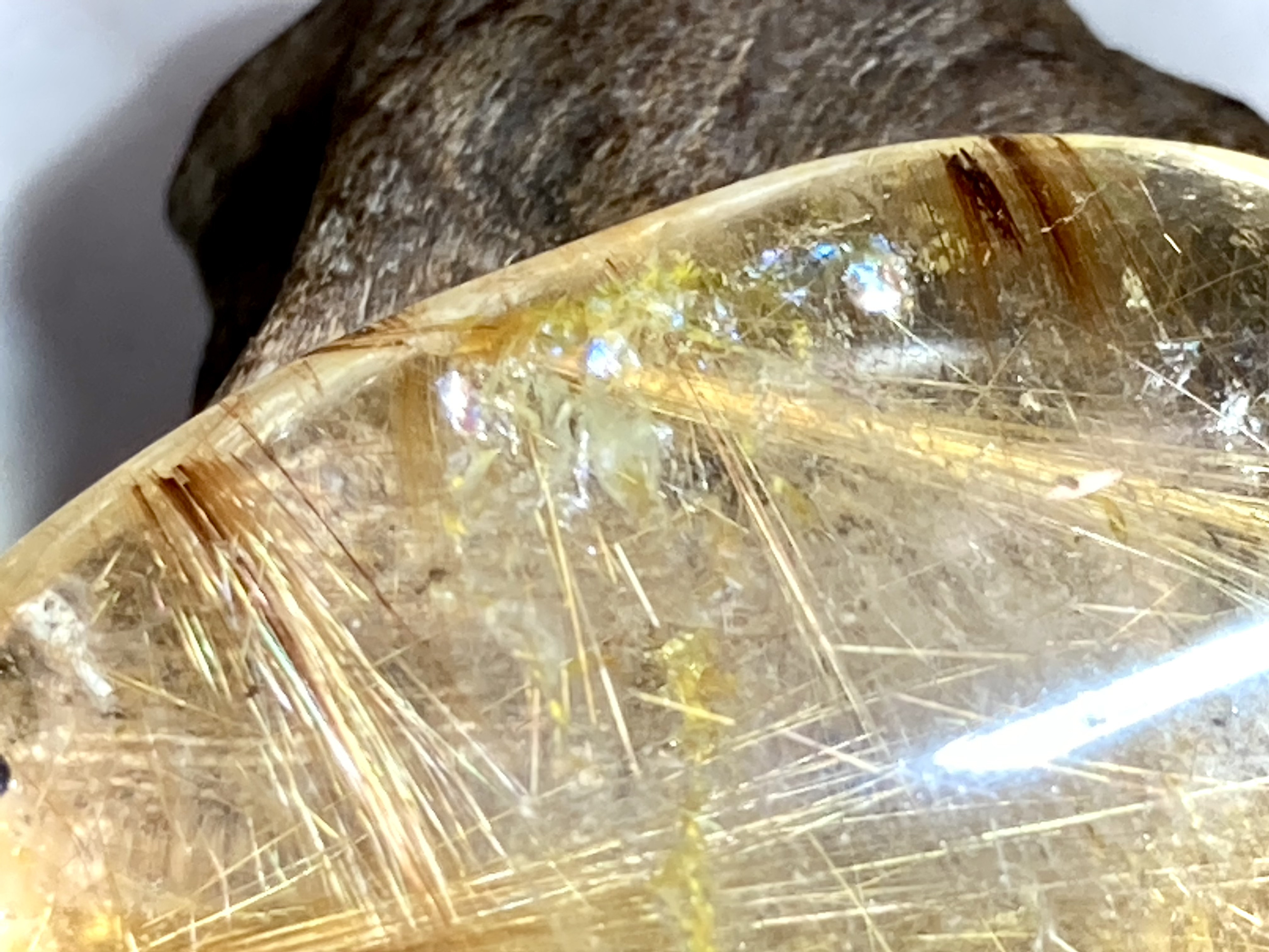 タイチン˚✧₊⁎レインボー　ゴールド ルチルクォーツ　ペンダントトップ