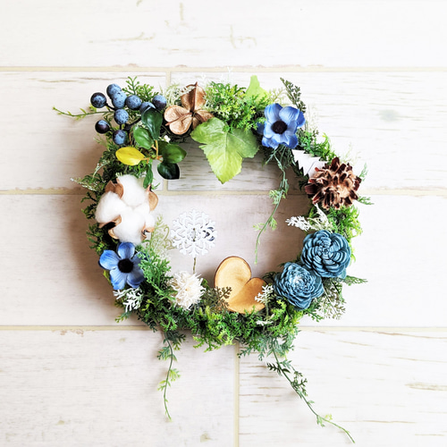 玄関ドアリース オータム ＆ クリスマスリース 秋リース、クリスマス