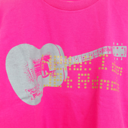 ギター＆JETRANCH Tシャツ　ピンク　プレゼント　ペア　アウトドア　カワイイ　カットソー　半袖　シンプル 1枚目の画像