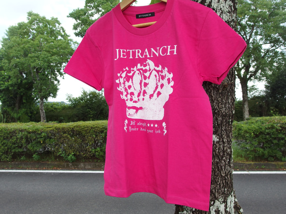 王冠ティアラTシャツ　ピンク　着やすい　プレゼント　ペア　アウトドア　カワイイ　カットソー　半袖 3枚目の画像