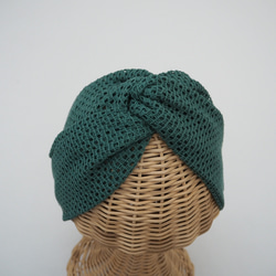 可自由繫的頭巾☆網狀綠色 第6張的照片