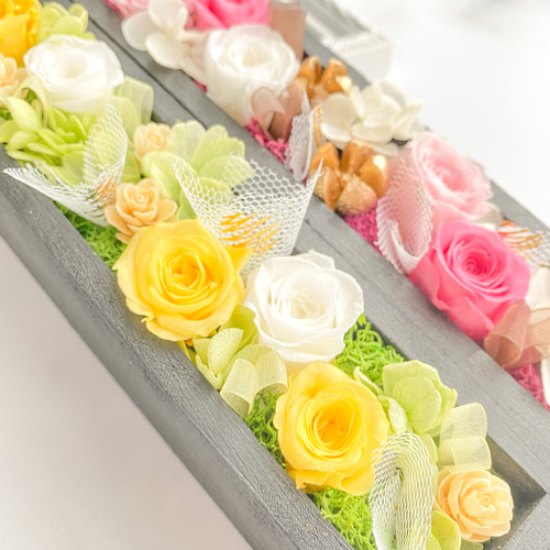 再販沢山シリーズ】壁掛けにもできる大人可愛い黄色のフラワーボックス