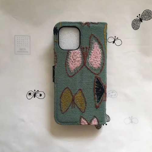 iPhone12手帳型スマホケース ミナペルホネン sky flower iPhone12miniスマホケース 手帳型ケース ミナペルホネンsky