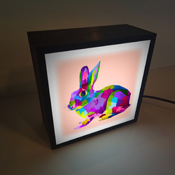 兎 うさぎ ウサギ rabbit ペット ミニチュア サイン ランプ デスクトップ 看板 置物 雑貨 ライトBOXミニ 3枚目の画像