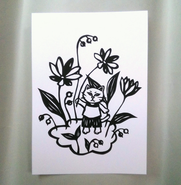 【切り絵】原画　A5サイズ　plant5 1枚目の画像