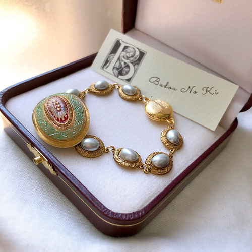 ✽ Ariel ✽.｡.: チェコガラスボタン ブレスレット ブレスレット