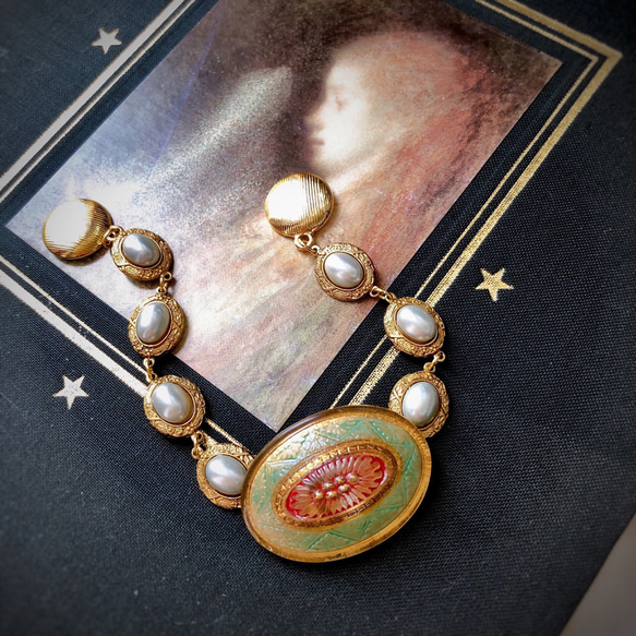 ✽ Ariel ✽.｡.: チェコガラスボタン ブレスレット ブレスレット