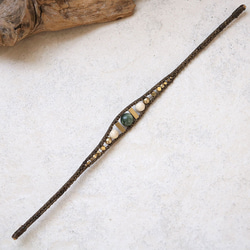 セラフィナイトとリバーストーン天然石マクラメブレスレットmacb014エスニックアジアンエキゾチックなアクセサリー 7枚目の画像