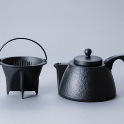 公式】岩鋳 南部鉄器 コーヒーポットセット（急須兼鉄瓶） ドリップ