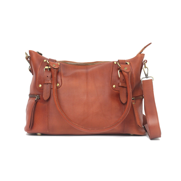 ワックス牛革ショルダーバッグ・ハンドバッグ 2WAY Cow Leather 
