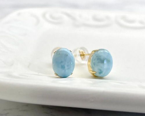 agateラリマーピアス ラリマー アメリカン 天然石 ピアス | 💎 天然石アクセサリー
