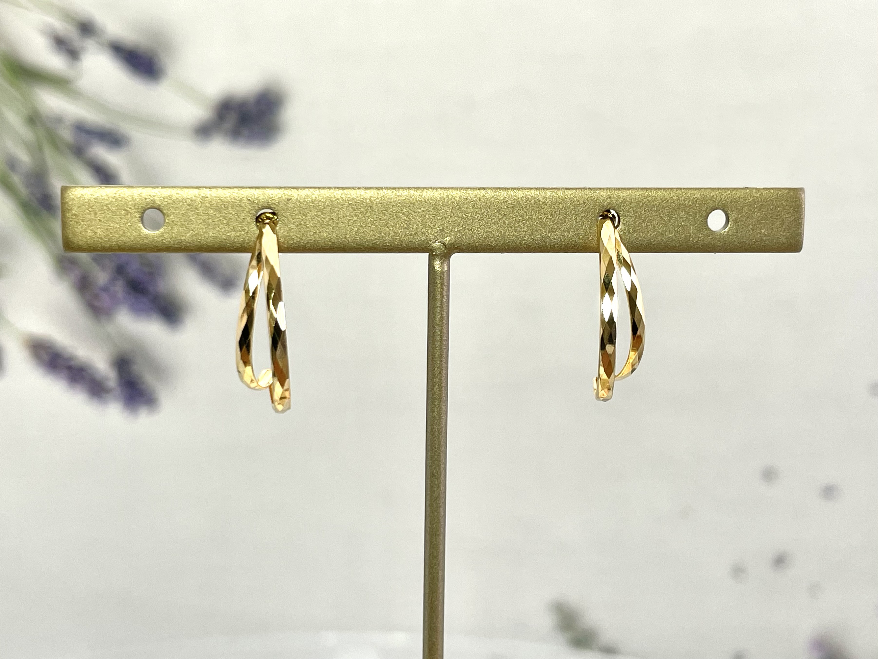 ～ダブルハーフフープ～ No.2214 K18 地金 ピアス